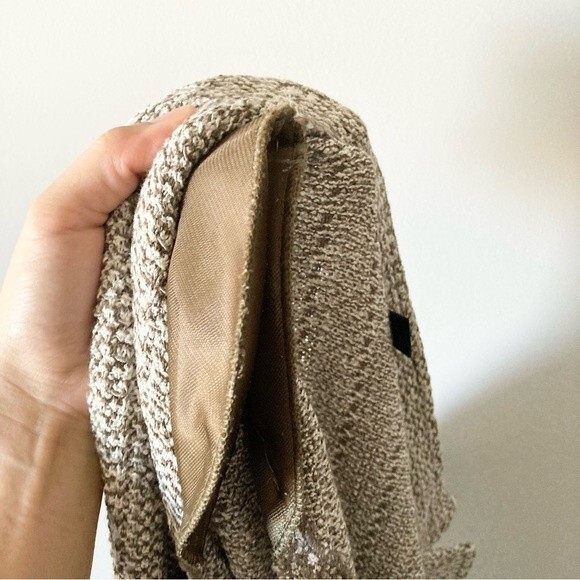 ST. JOHN beige textured knit open-front‎ cardigan 2 - Picture 5 of 8